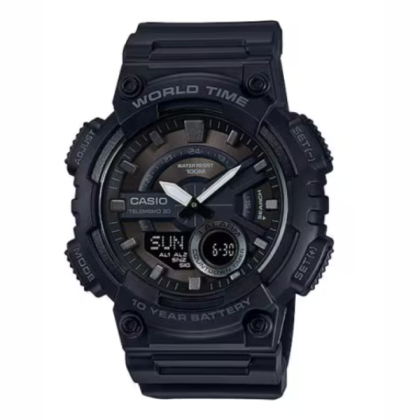 Casio General AEQ-110W-1BV Black Resin Band Men Youth Watch